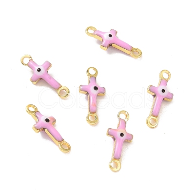 Brass Enamel Connector Charms KK-J302-08G-01-1