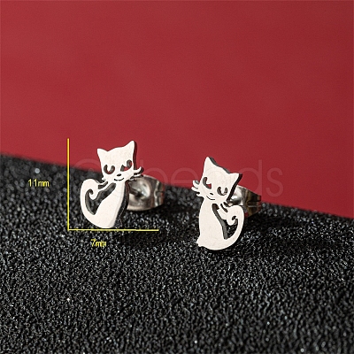 Non-Tarnish Stainless Steel Stud Earrings PW-WG95520-10-1