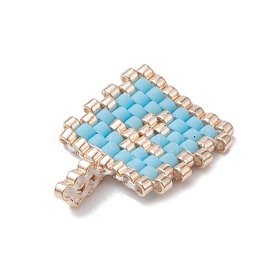 2Pcs Handmade MIYUKI Round Rocailles Seed Loom Pattern PALLOY-MZ00186-05-1