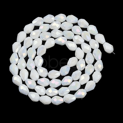 Opaque Solid Color Electroplate Glass Beads Strands EGLA-N013-P4mm-B02-1