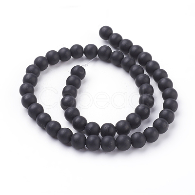 Synthetic Black Stone Beads Strands X-G508-1-1