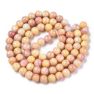 Ombre Effect Dyed Crackle Glass Round Beads Strands GLAA-T031-10mm-01P-1