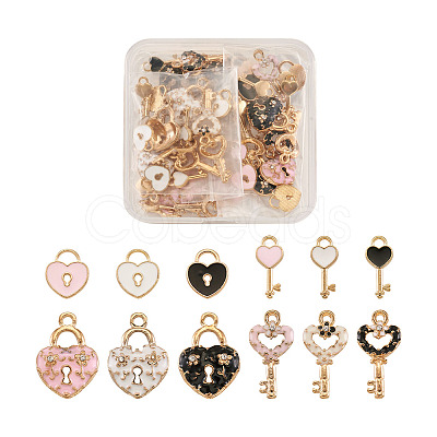 60Pcs 12 Style Alloy Enamel Pendants ENAM-PJ0001-05-1