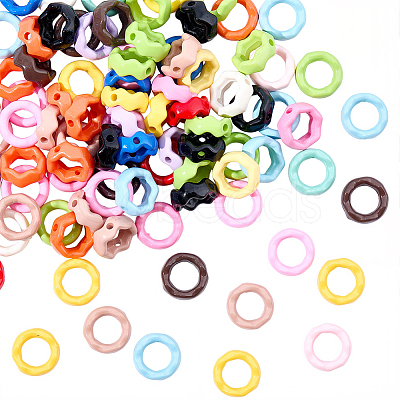 100Pcs Opaque Acrylic Bead Frame OACR-SC0002-96-1