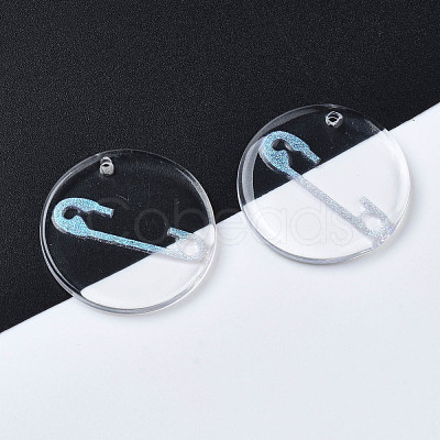 Transparent Resin Pendants RESI-N030-005B-1