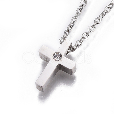 304 Stainless Steel Pendant Necklaces NJEW-E141-25-1