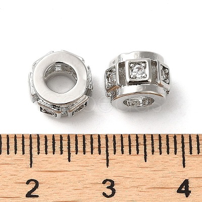 Rack Plating Brass Cubic Zirconia Beads KK-Z033-24P-1
