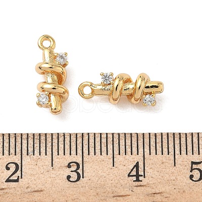 Brass Micro Pave Clear Cubic Zirconia Charms KK-B160-17G-1