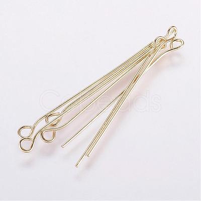 Rack Plating Brass Eye Pin KK-E680-01-0.7x35mm-G-1