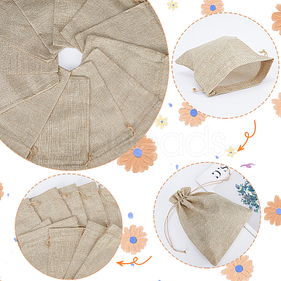 Jute Cloth Storage Pouches ABAG-WH0048-11-1