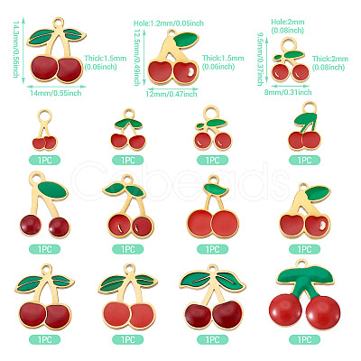 12Pcs 12 Styles 304 Stainless Steel Enamel Charms STAS-TA0003-33-1