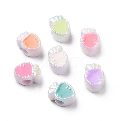 UV Plating Rainbow Iridescent Acrylic European Beads SACR-E009-26-1