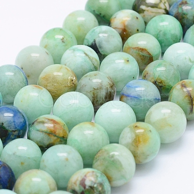 Natural Chrysocolla Beads Strands G-J373-02-12mm-1