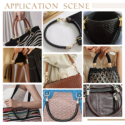 Braided Round Imitation Leather Bag Handles FIND-WH0139-955B-1