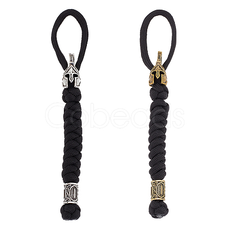 2Pcs 2 Colors Handmade Spartan Nylon Parachute Cord for Men HJEW-DR0001-03-1