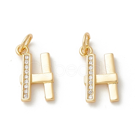 Rack Plating Eco-friendly Brass Micro Pave Clear Cubic Zirconia Charms KK-D072-01G-H-NR-1