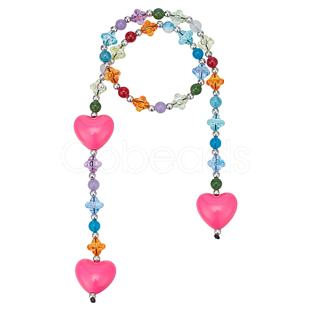 1Pc Alloy & Resin Heart Bag Charms FIND-UN0010-34A-1