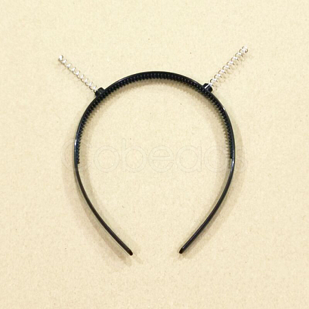 Plastic Hair Bands Findings with Springs OHAR-PW0003-192B-1