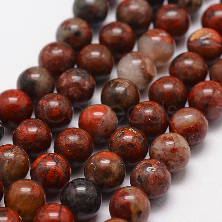 Natural Brecciated Jasper Beads Strands G-N0182-01-8mm-1