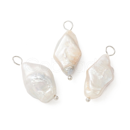 Natural Baroque Pearl Keshi Pearl Pendants PALLOY-JF02132-1