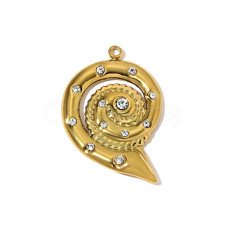 304 Stainless Steel Rhinestone Pendants STAS-OY009-93G-1