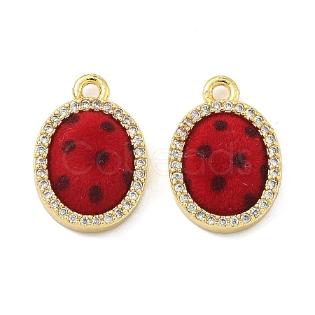 Brass Micro Pave Cubic Zirconia Pendants KK-C158-03E-G-1