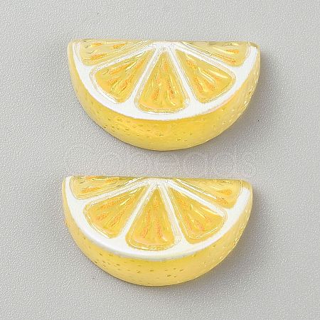 Electroplate UV Plating Opaque Fruit Resin Cabochons RESI-CJC0021-18G-1