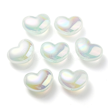 UV Plating Rainbow Iridescent Imitation Jelly Acrylic Beads OACR-C007-08C-1