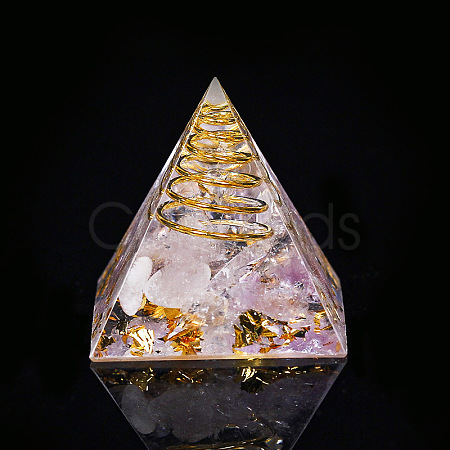 Orgonite Pyramid Resin Display Decorations X-G-PW0005-05O-1