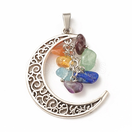 Natural Mixed Stone Pendants X-PALLOY-JF01487-1