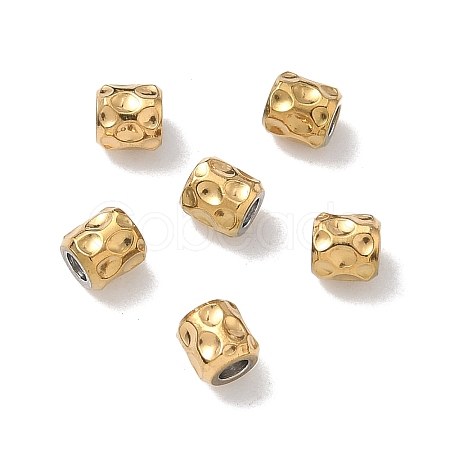 Hammered 304 Stainless Steel Beads STAS-Z184-03G-1