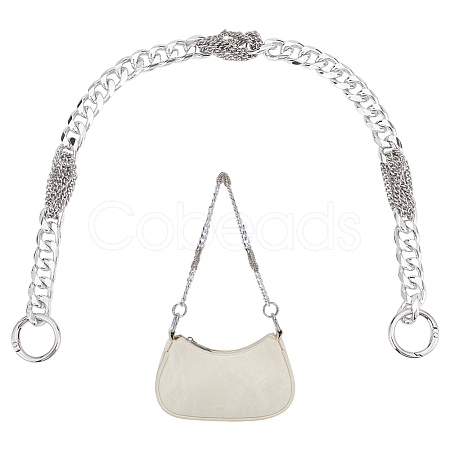 Aluminum & Iron Cuban Link Chains Bag Extender Chains HJEW-PH02129-01-1