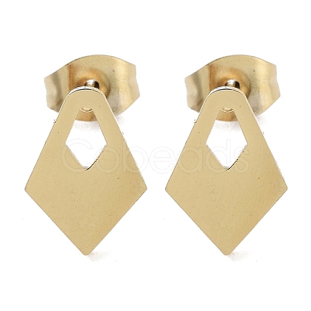 PVD Vacuum Plating 304 Stainless Steel Stud Earrings for Women EJEW-A048-09G-1