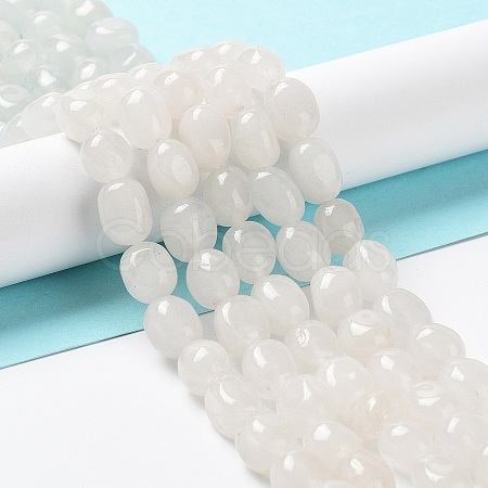 Natural White Jade Beads Strands X-G-E614-B01-08-1