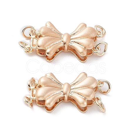 Rack Plating Bowknot Brass Box Clasps KK-A183-70G-1