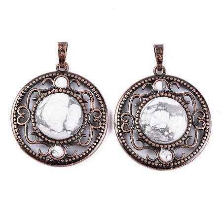 Natural Howlite Pendants G-Q158-03-03-1
