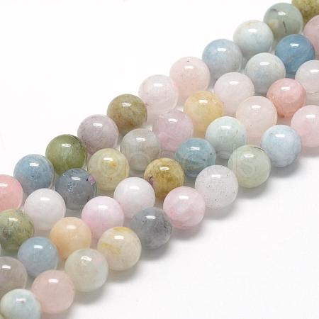 Natural Morganite Beads Strands G-R446-10mm-06-1