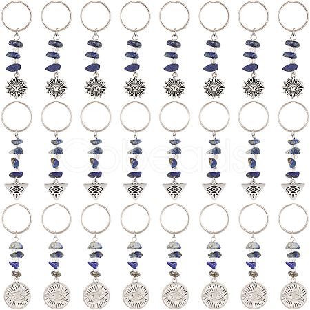10 Sets Tibetan Style Alloy Keychain KEYC-CP0001-30-1