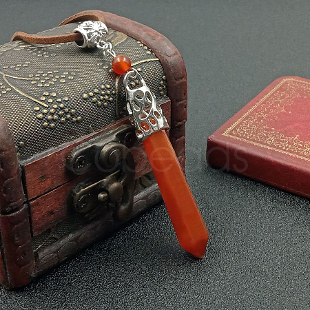 Cone Bullet Dyed Natural Agate Pendant Necklace SN3651-2-1