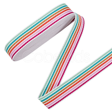 10 Yards Stripe Pattern Polycotton Ribbon OCOR-ME0001-30-1