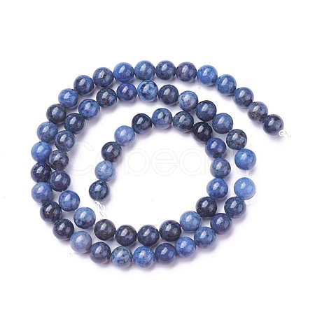 Natural Dumortierite Quartz Beads Strands G-P424-B-6mm-1