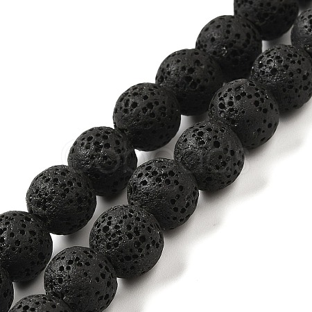 Natural Lava Rock Bead Strands X-G-L435-03-8mm-18-1