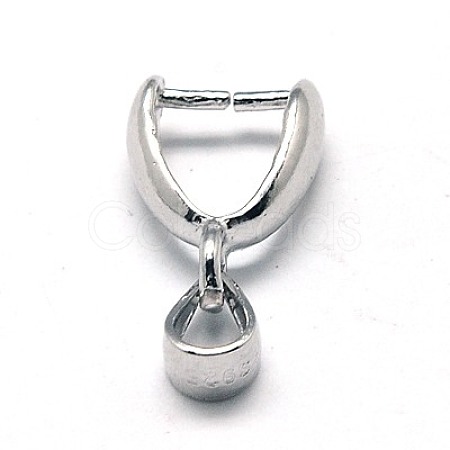 Anti-Tarnish Rhodium Plated 925 Sterling Silver Ice Pick & Pinch Bails STER-A006-332P-1