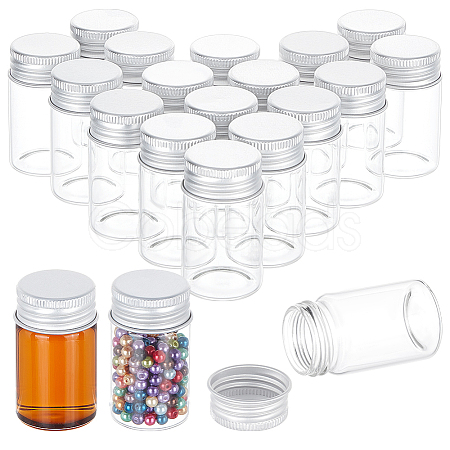 BENECREAT 20Pcs Glass Bead Containers CON-BC0007-31A-1