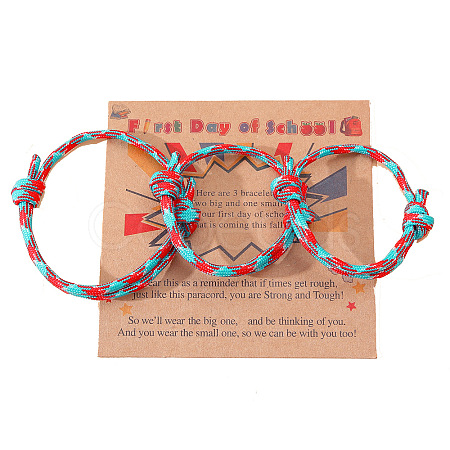 3Pcs 3 Styles Polyester First Day of School Bracelets FS-WG342D8-05-1