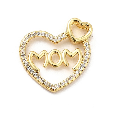 Rack Plating Brass Micro Pave Cubic Zirconia Pendants KK-K270-28G-1
