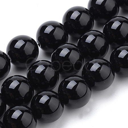 Natural Obsidian Beads Strands G-S259-33-6mm-1