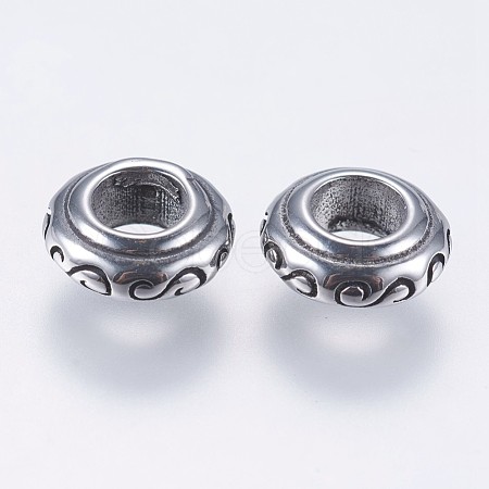 304 Stainless Steel European Beads STAS-I069-12AS-1