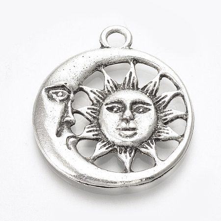Tibetan Style Alloy Pendants TIBE-T010-06AS-RS-1