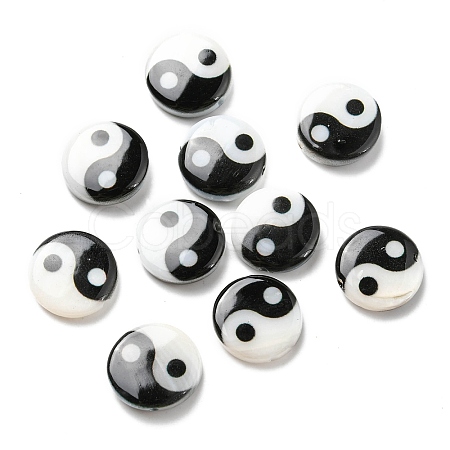 Printed Natural Freshwater Shell Beads SHEL-R129-07B-01-1